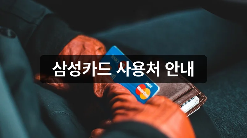 삼성카드 지원금 사용처 안내